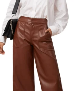 Lily High Rise Wide Leg Vegan Leather Pant - Women's