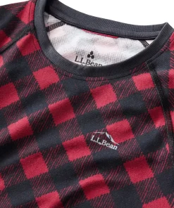 L.L.Bean Midweight Printed Long Sleeve Crew Neck Base Layer Top - Women's