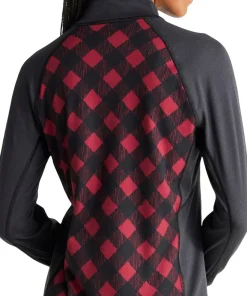 L.L.Bean Midweight Printed 1/4 Zip Base Layer Top - Women's
