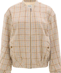 Luca Oversized Check Bomber Jacket - Women's