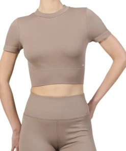 Luna Rib Cropped Shortsleeve Top - Women's