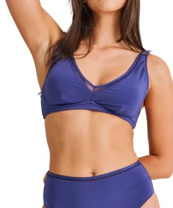 Mesh Insert Retro Waist Bikini Bottom - Women's