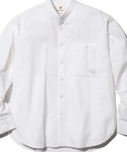Organic Cotton Poplin Stand-Collar Shirt - Men's