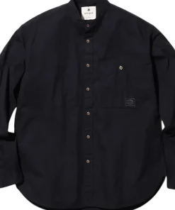 Organic Cotton Poplin Stand-Collar Shirt - Men's