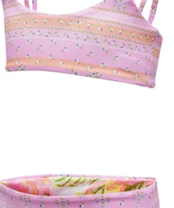 Ornate Borders Primrose Bikini Set - Girls