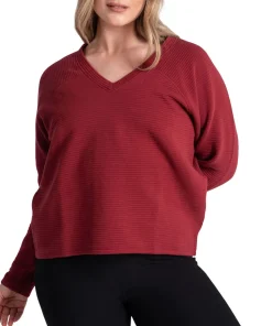 Ottoman V-Neck Pullover - Women's