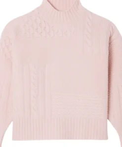 Patchwork Effect High-Neck Wool Sweater - Women's