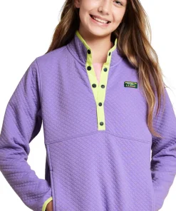 Quilted Quarter-Snap Pullover - Kids