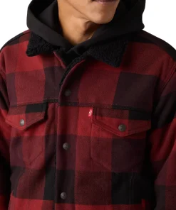 Relaxed Fit Plaid Trucker Jacket - Men's