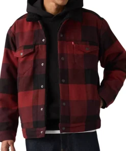 Relaxed Fit Plaid Trucker Jacket - Men's