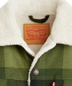 Relaxed Fit Plaid Trucker Jacket - Men's