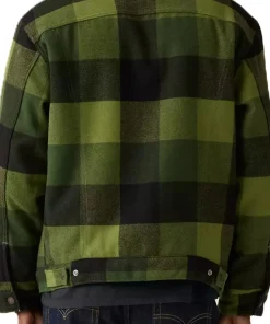 Relaxed Fit Plaid Trucker Jacket - Men's