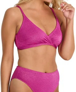 Shiny High Waist Bikini Bottom - Women's