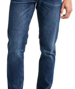 Signature Five-Pocket Stretch Slim Straight Lined Jeans - Men's