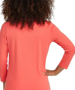 Soft Stretch Supima-Blend V-Neck Three-Quarter Sleeve T-Shirt - Women's