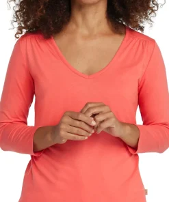 Soft Stretch Supima-Blend V-Neck Three-Quarter Sleeve T-Shirt - Women's