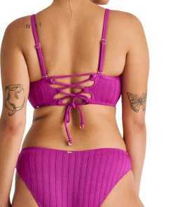 Spaced Rib Cami Crop Bikini Top - Women's
