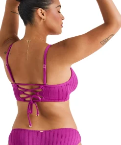 Spaced Rib Cami Crop Bikini Top - Women's