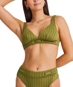 Spaced Rib Crop Bikini Top - Women's