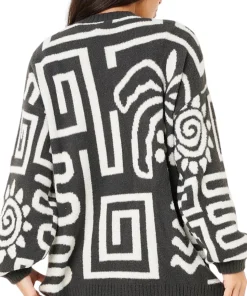 Sunset Luau Knit Crew Neck Fleece Sweatshirt - Women's