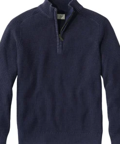 Sunwashed Textured Cotton Quarter-Zip Sweater - Men's