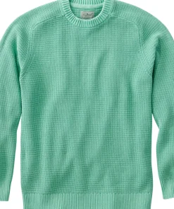 Sunwashed Textured Cotton Crewneck Sweater - Men's