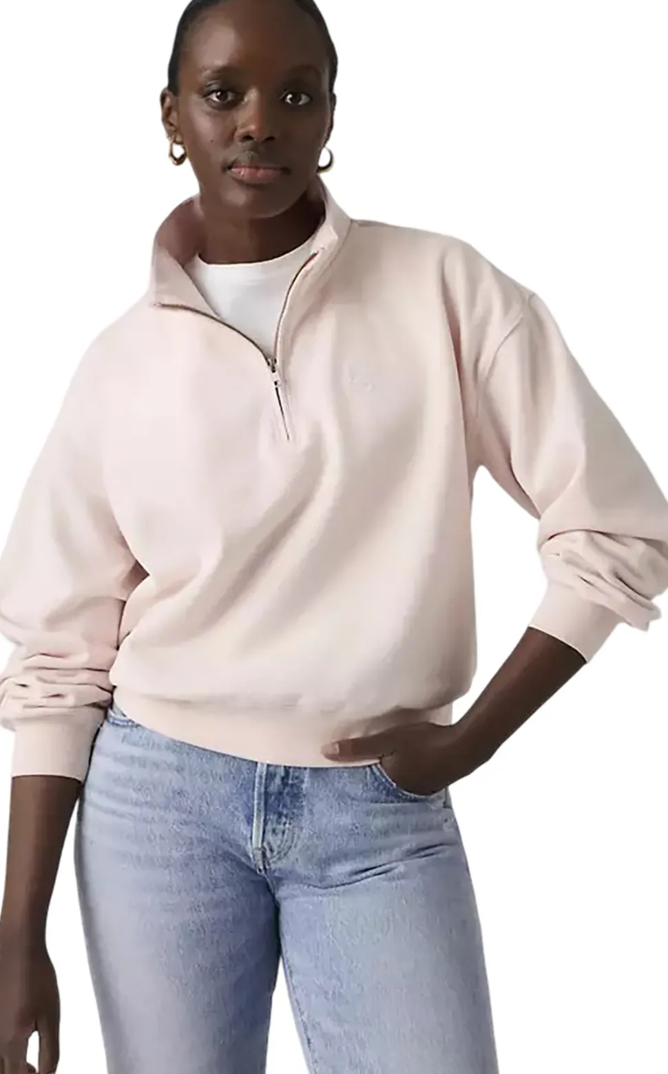 Vintage Boxy Graphic Quarter Zip Sweatshirt - Women's