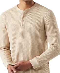 Waffle Long Sleeve Henley - Men's