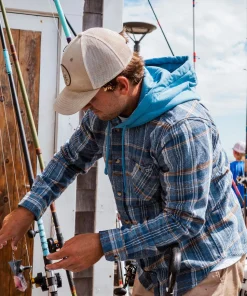Whitewash Hooded Flannel Shirt - Men's
