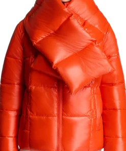 Winekka 2-In-1 Reversible Puffer Jacket with Oversized Removable Scarf - Women's
