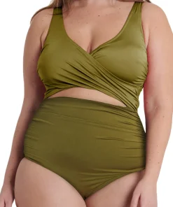 Wrap One-Piece Tank Swimsuit - Women's