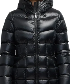 Zola Box Quilt Mid-Length Puffer Jacket with Fixed Hood - Women's